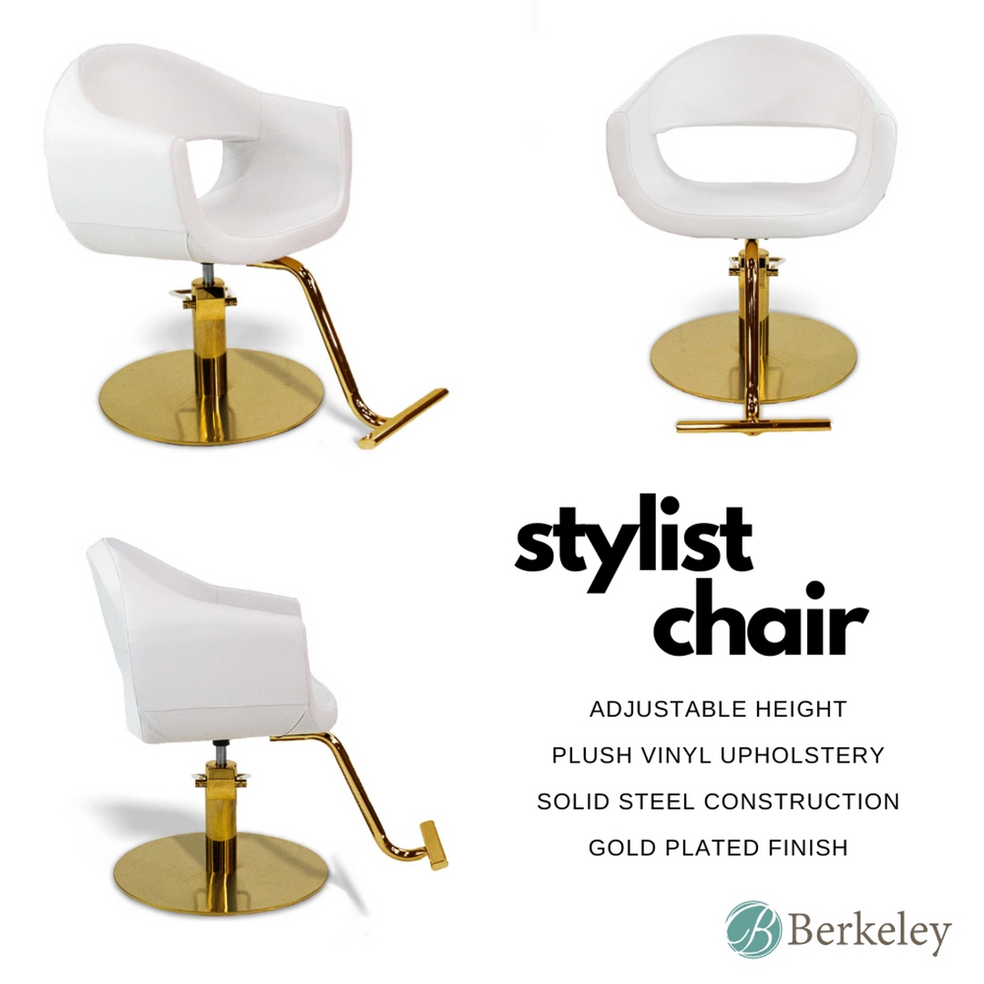 MILLA Styling Chair with A59 Gold Base by Berkeley