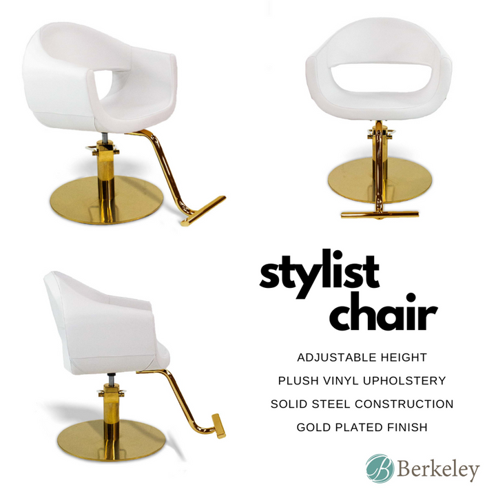 MILLA Styling Chair with A59 Gold Base by Berkeley
