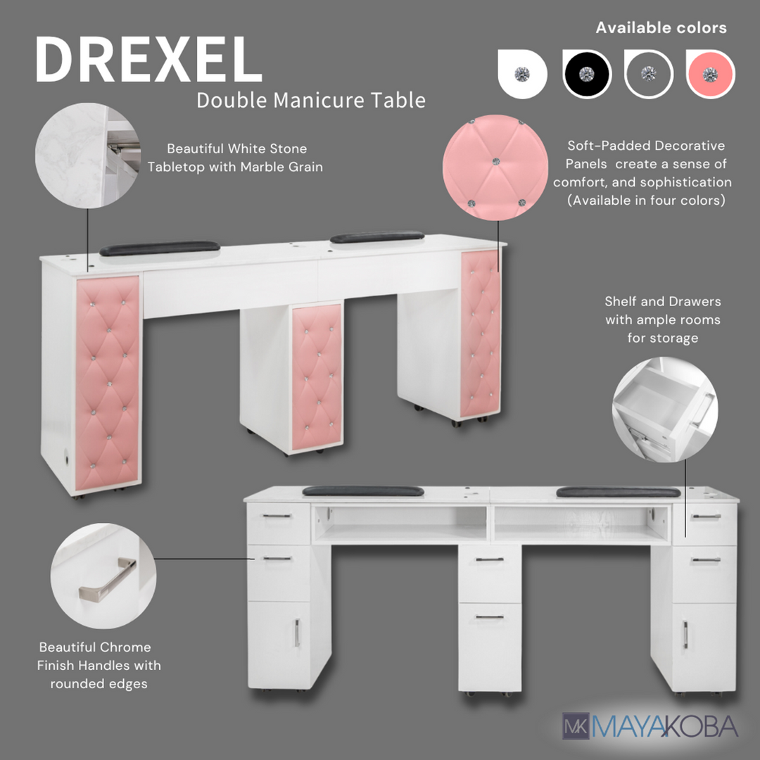 DREXEL Tufted Double Manicure Table