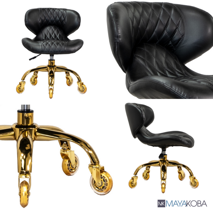 HUGO Pedicure Stool &amp; Manicure Chair (GOLD Casters)