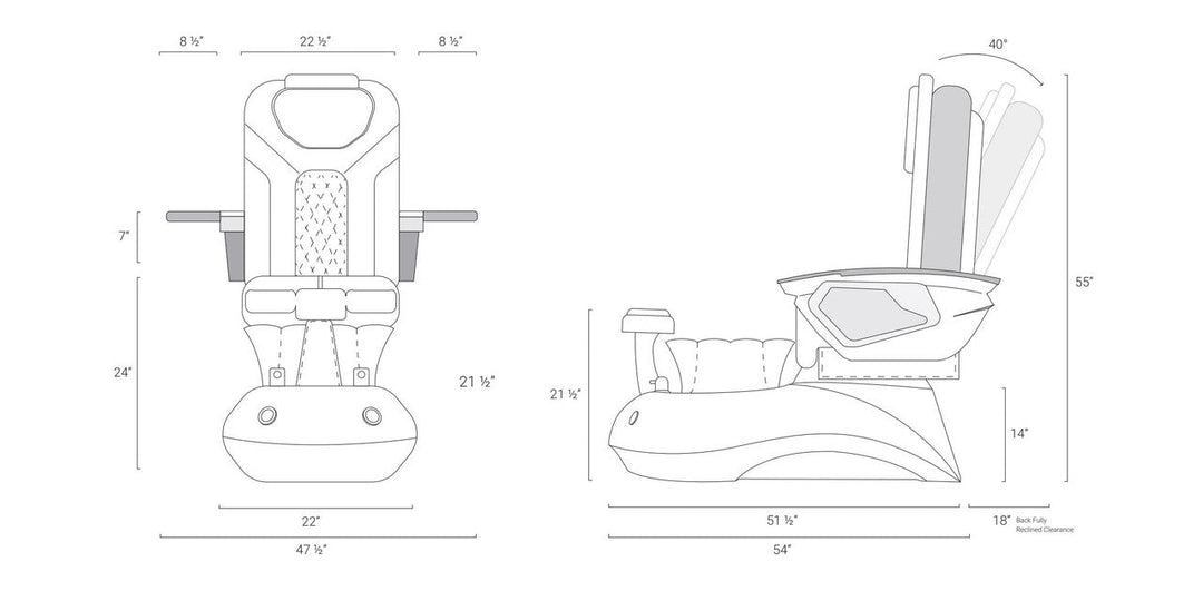 LOTUS II Pedicure Spa with LX Chair Top Mayakoba