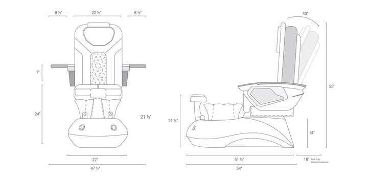 LOTUS II Pedicure Spa with LX Chair Top Mayakoba