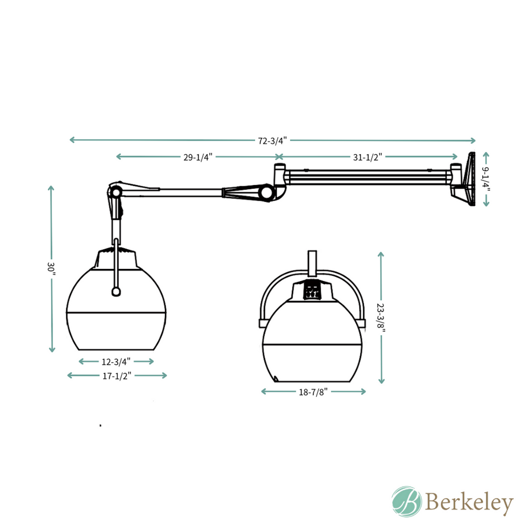 FIO Wall Mounted Hood Hair Dryer by Berkeley